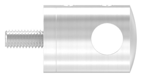 Querstabhalter  für geraden Anschluss, mit 10,2mm Bohrung, inkl. Maden- und Befestigungsschrauben, V2A