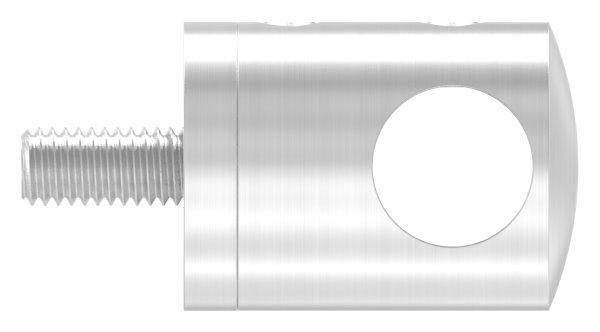 Querstabhalter  für geraden Anschluss, mit 12,2mm Bohrung, inkl. Maden- und Befestigungsschrauben, V2A
