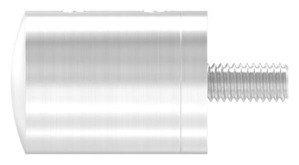 Querstabhalter als Endteil  für geraden Anschluss, mit Sackloch rechts 12,2mm, inkl. Maden- und Befestigungsschrauben, V2A