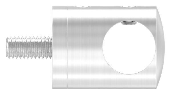 Querstabhalter  für geraden Anschluss, mit 14,2mm Bohrung, inkl. Maden- und Befestigungsschrauben, V2A