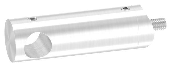 Querstabhalter verlängert, mit Durchgangsbohrung für 33,7mm Rohr, 14,2mm Bohrung, inkl. Maden- und Befestigungsschrauben, V2A