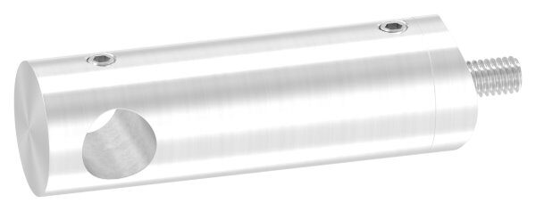 Querstabhalter verlängert, mit Durchgangsbohrung für 42,4mm Rohr, 12,2mm Bohrung, inkl. Maden- und Befestigungsschrauben, V2A