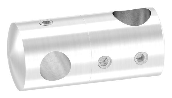 Doppelquerstabhalter für Befestigung von Füllstäben mit 12,2 und 10,2mm Bohrung, inkl. Madenschraube, V2A