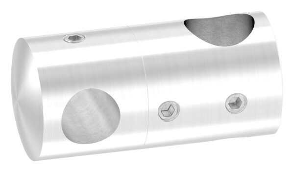 Doppelquerstabhalter für Befestigung von Füllstäben mit 16,2 und 12,2mm Bohrung, inkl. Madenschraube, V2A