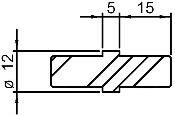 Rohrverbinder für Rohr 12,0x1,5mm, Mittelstück: 5mm, V2A