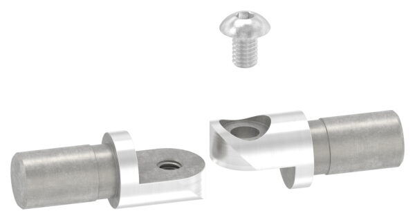 Rohrverbinder mit Gelenk zum Einkleben der Rohre, geschliffen K240, für Rohr 12,0x1,5mm, verstellbar 0-100°, V2A