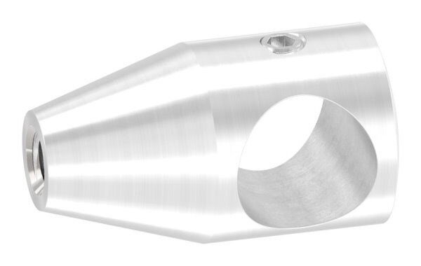 Querstabhalter aus einem Stück mit Gewinde M6, Bohrung 14,2mm, inkl. Madenschraube, V2A