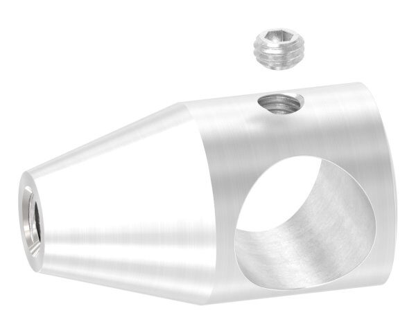 Querstabhalter aus einem Stück mit Gewinde M6, Bohrung 14,2mm, inkl. Madenschraube, V2A