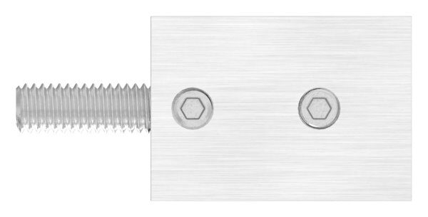 Querstabhalter  für geraden Anschluss, für 12x12mm Vierkant, inkl. Maden- und Befestigungsschrauben, V2A