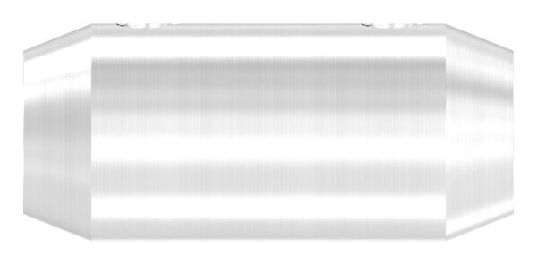 Stabverbinder für 10mm Rund, L: 36mm, Ø 16mm, mit 2 Madenschrauben, V2A