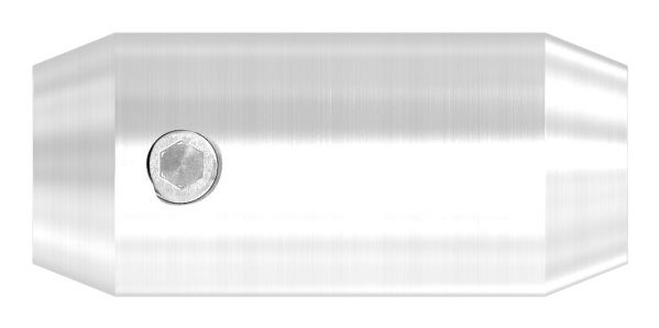 Stabverbinder, Ø 16mm, eins. Gewinde M8, andere Seite Bohrung für 10mm Rund, L: 36mm, V2A