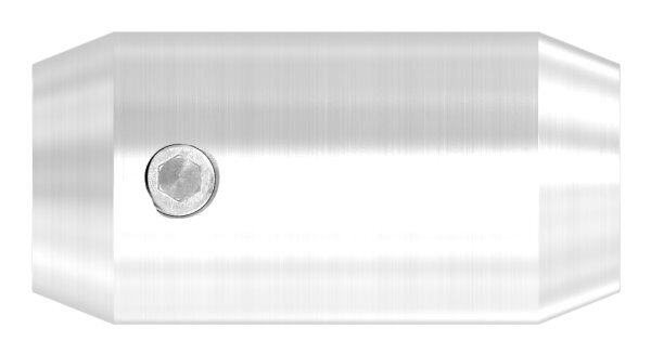 Stabverbinder, Ø 18mm, eins. Gewinde M10, andere Seite Bohrung für 12mm Rund, L: 36mm, V2A
