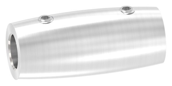 Stabverbinder für 10mm Rund, L: 45mm, Ø 20mm, mit 2 Madenschrauben, V2A
