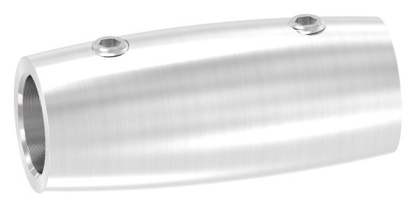Stabverbinder für 12mm Rund, L: 45mm, Ø 20mm, mit 2 Madenschrauben, V2A