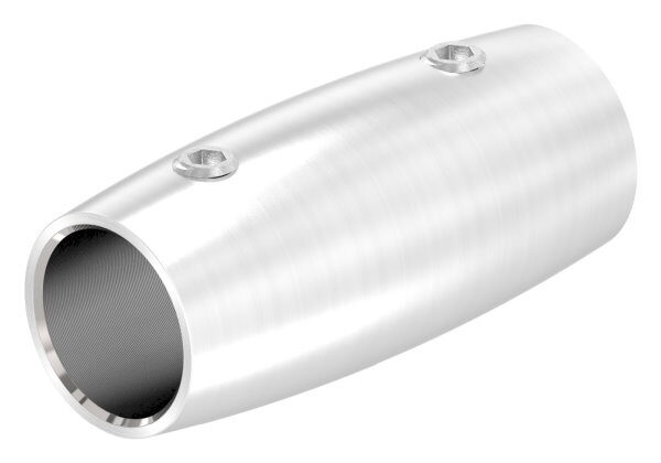 Stabverbinder für 14mm Rund, L: 45mm, Ø 20mm, mit 2 Madenschrauben, V2A