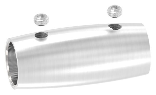 Stabverbinder für 14mm Rund, L: 45mm, Ø 20mm, mit 2 Madenschrauben, V2A