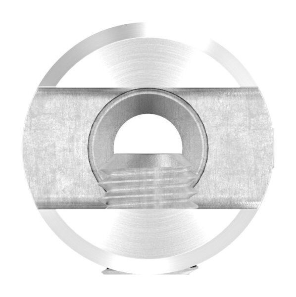 Plattenhalter für Rohr 42,4mm, mit Madenschraube M10x12, für Platten/Blech 4 -10,76mm, V2A
