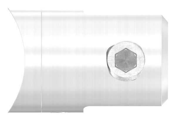 Plattenhalter für Rohr 42,4mm, mit Madenschraube M10x12, für Platten/Blech 4 -10,76mm, V2A