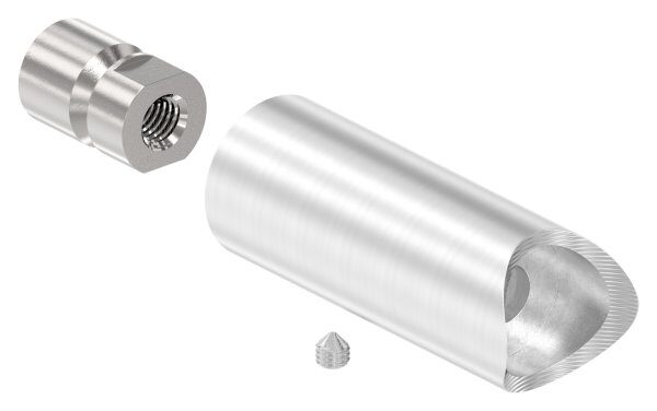 Rohrabstandshalter für Stoßgriffe - für Rohranschluss 26,9mm
 mit Gewinde M8, lichter Abstand 60mm, V2A
