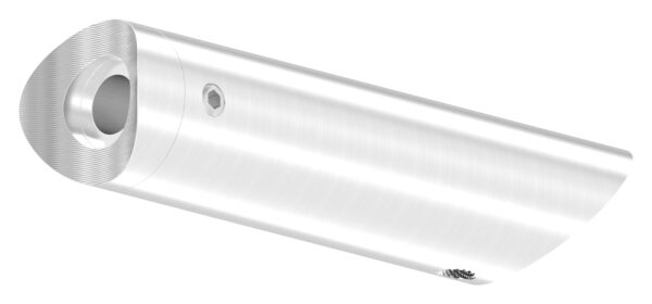 Rohrabstandshalter, 45° schräg für Stoßgriffe - für Rohranschluss 33,7mm
 mit Gewinde M8, lichter Abstand ca. 94,5mm, V2A