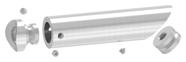 Rohrabstandshalter, 45° schräg für Stoßgriffe - für Rohranschluss 42,4mm mit Gewinde M8, lichter Abstand ca. 94,5mm, V2A