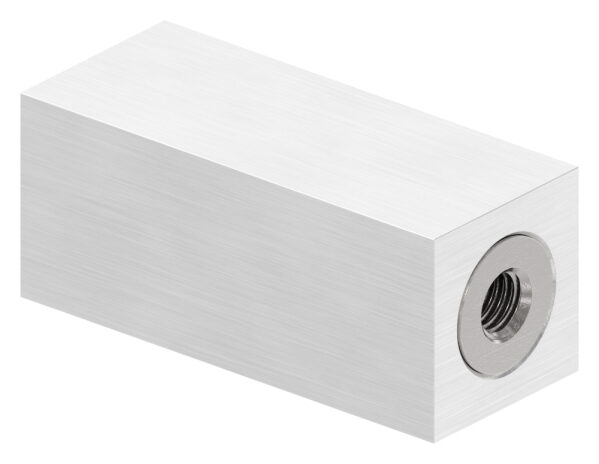 Rohrabstandshalter eckig für Stoßgriffe - für gerade Flächen mit Gewinde M8, lichter Abstand 60mm, V2A