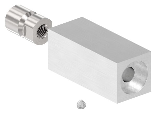 Rohrabstandshalter eckig für Stoßgriffe - für gerade Flächen mit Gewinde M8, lichter Abstand 60mm, V2A