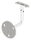 Handlaufhalter mit Handlaufanschlussplatte für Rohr 42,4mm (austauschbar), Ronde 70 x 4mm, Gelenkbügel 12mm, Wandabstand 79mm, 3x Bohrungen Ø 8,5mm gesenkt, Ronde und Bügel verschweißt, V2A