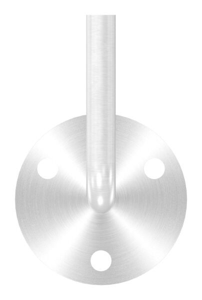 Handlaufhalter zum Anschweißen des Handlaufs, Ronde 70mmx4mm und Bügel 12mm, 3x Bohrungen 8,5mm, Wandabstand bis Mitte Bügel 80mm (Ronde und Bügel verschweißt), V2A