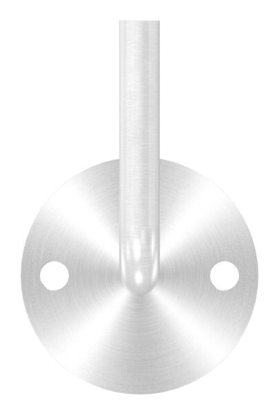 Handlaufhalter zum Anschweißen des Handlaufs, Ronde 70mmx4mm und Bügel 12mm, 2x Bohrungen 8,5mm, Wandabstand bis Mitte Bügel 80mm (Ronde und Bügel verschweißt), V2A