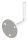 Handlaufhalter zum Anschweißen des Handlaufs, Ronde 70x4mm und Bügel 12mm, 3x Bohrungen 8,5mm gesenkt für M6, Wandabstand bis Mitte Bügel 80mm (Ronde und Bügel beidseitig verschweißt), V4A