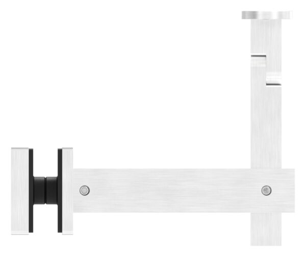 Handlaufhalter mit Gelenk, eckig mit gerader Handlaufanschlussplatte, Wandabstand 94mm, V4A