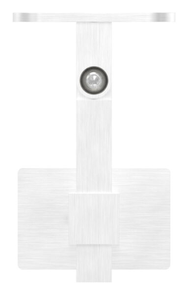 Handlaufhalter mit Gelenk, eckig mit gerader Handlaufanschlussplatte, Wandabstand 94mm, V4A