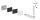 Handlaufhalter mit Gelenk, eckig mit gerader Handlaufanschlussplatte, Wandabstand 94mm, V4A