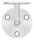 Handlaufhalter mit Handlaufanschlussplatte für Rohr 42,4mm, Ronde 70x5mm, Bügel 12mm, Wandabstand 75mm, 3x8,5mm Bohrungen gesenkt für 6er Senkschrauben, (Ronde und Bügel verschweißt), V2A