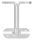 Handlaufhalter mit Handlaufanschlussplatte für Rohr 42,4mm, Ronde 70x5mm, Bügel 12mm, Wandabstand 75mm, 3x8,5mm Bohrungen gesenkt für 6er Senkschrauben, (Ronde und Bügel verschweißt), V2A