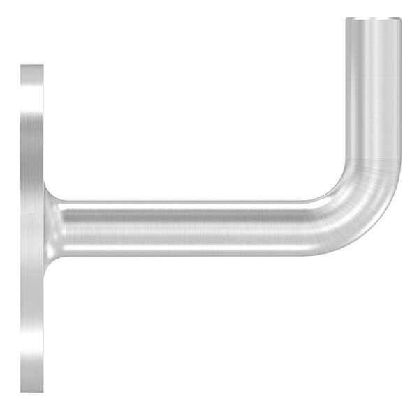 Handlaufhalter zum Anschweißen, Ronde 70x5mm, Bügel 12mm, Wandabstand 75mm, 3x8,5mm Bohrungen gesenkt für 6er Senkschrauben (Ronde und Bügel verschweißt), V2A