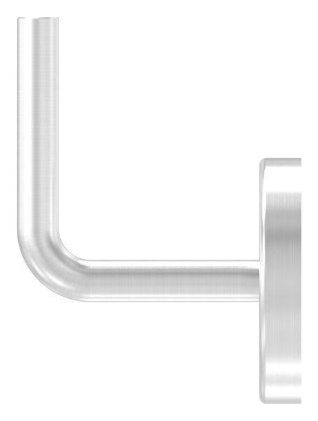 Handlaufhalter zum Anschweißen des Handlaufs inkl. Abdeckrosette 70x12mm zum Aufklipsen, Ronde 70x4mm, Bügel 12mm, Wandabstand 75mm, 3x6,5mm Bohrungen (Ronde und Bügel verschweißt), V2A