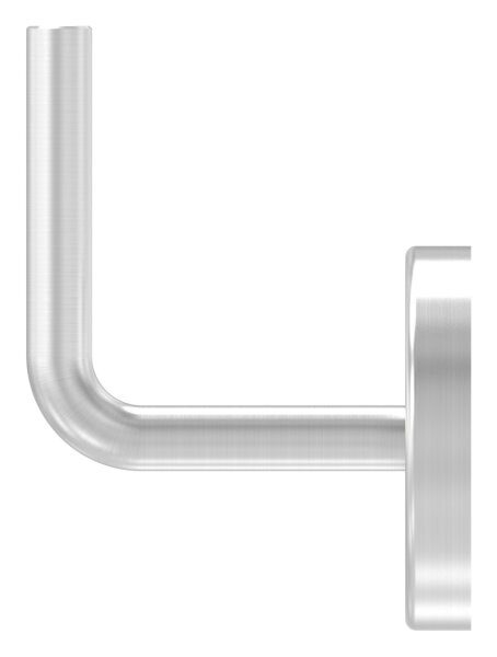 Handlaufhalter zum Anschweißen des Handlaufs inkl. Abdeckrosette 70x12mm zum Aufklipsen, Ronde 70x4mm, Bügel 12mm, Wandabstand 75mm, 3x9mm Bohrungen (Ronde und Bügel verschweißt), V2A