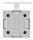 Handlaufhalter mit Handlaufanschlussplatte gerade (austauschbar), inkl. Abdeckrosette 60x60x12mm zum Aufklipsen, Ronde  58x58x4mm, Bügel 12x12mm, Wandabstand 80mm, 4x6,5mm Bohrungen (Ronde und Bügel verschweißt), V2A
