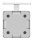 Handlaufhalter mit Handlaufanschlussplatte für Rohr 42,4mm (austauschbar), inkl. Abdeckrosette 60x60x12mm zum Aufklipsen, Ronde  58x58x4mm, Bügel 12x12mm, Wandabstand 80mm, 4x6,5mm Bohrungen(Ronde und Bügel verschweißt), V2A
