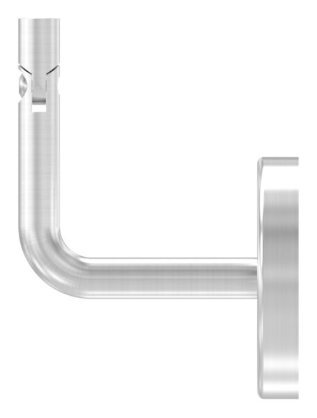 Handlaufhalter mit Innengewinde M6 und Gelenk, inkl. Abdeckrosette 70x12mm zum Aufklipsen, Ronde 70x4mm, Bügel 12mm, Wandabstand 75mm, 3x6,5mm Bohrungen (Ronde und Bügel verschweißt), V2A