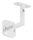 Handlaufhalter mit Gelenk, eckig mit gerader Handlaufanschlussplatte (austauschbar), Ronde 60x60x6mm, Bügel 12x12mm, Wandabstand 76mm, 2x6,5mm Bohrungen gesenkt (Ronde und Bügel verschweißt), V2A