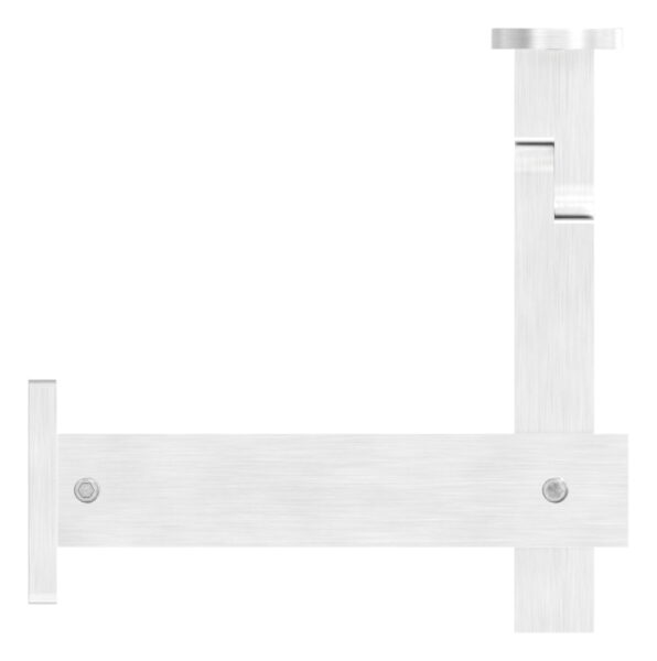 Handlaufhalter mit Gelenk, eckig mit gerader Handlaufanschlussplatte, Wandabstand 92mm, V2A