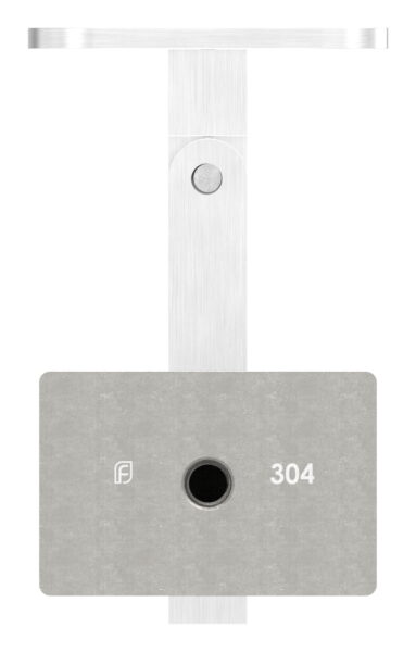 Handlaufhalter mit Gelenk, eckig mit gerader Handlaufanschlussplatte, Wandabstand 92mm, V2A