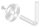 Handlaufhalter zum Anschweißen des Handlaufs, Ronde 58x5mm gewölbt, Bügel 12mm, Wandabstand 84mm, 3x6,5mm Bohrungen (Ronde und Bügel verschraubt), V2A