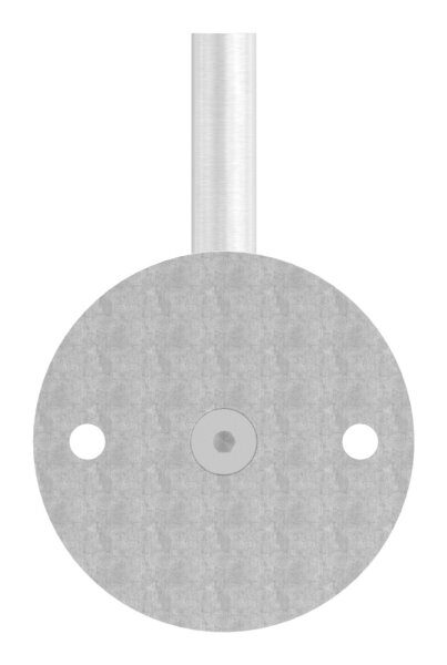 Handlaufhalter mit oben Innengewinde M6, Ronde 70x6mm, Bügel 12mm, Wandabstand 80mm, 2x6,5mm Bohrungen gesenkt (Ronde und Bügel verschraubt), V2A