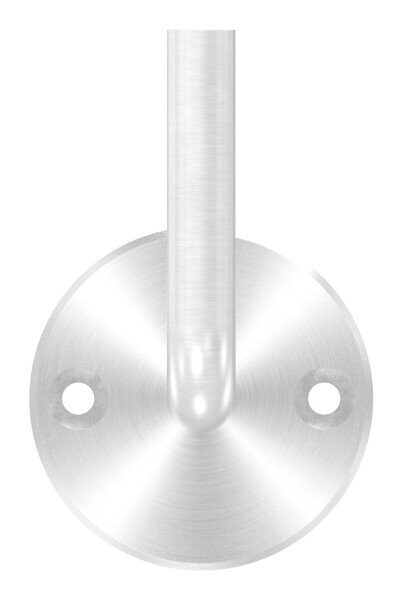Handlaufhalter zum Anschweißen des Handlaufs, Ronde 70x6mm, Bügel 14mm, Wandabstand 80mm, 2x6,5mm Bohrungen gesenkt (Ronde und Bügel verschraubt), V2A