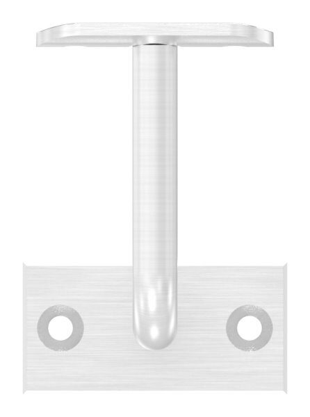 Handlaufhalter mit Handlaufanschlussplatte für Rohr 42,4mm (austauschbar), Ronde 70x35x5mm, Bügel 12mm, Wandabstand 80mm, 2x6,5mm Bohrungen gesenkt (Ronde und Bügel verschraubt), V2A