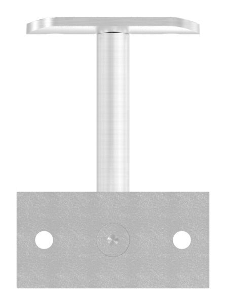 Handlaufhalter mit Handlaufanschlussplatte für Rohr 42,4mm (austauschbar), Ronde 70x35x5mm, Bügel 12mm, Wandabstand 80mm, 2x6,5mm Bohrungen gesenkt (Ronde und Bügel verschraubt), V2A